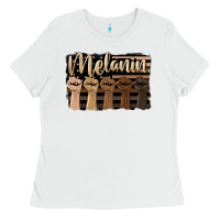 White melanin american flag Ladies Tee - HRA Design Shop