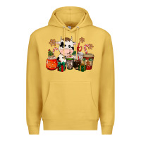 Antique Gold cow coffee cups christmas Premium Hoodie - CowGirlArtShop