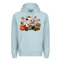 Blue Mist cow coffee cups christmas Premium Hoodie - CowGirlArtShop