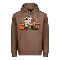 Chestnut cow coffee cups christmas Premium Hoodie - CowGirlArtShop