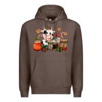 Coffee cow coffee cups christmas Premium Hoodie - CowGirlArtShop