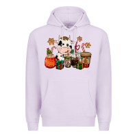 Lilac cow coffee cups christmas Premium Hoodie - CowGirlArtShop