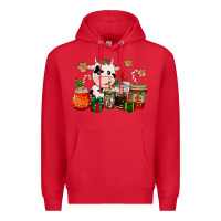 Red cow coffee cups christmas Premium Hoodie - CowGirlArtShop