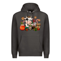 Smoke cow coffee cups christmas Premium Hoodie - CowGirlArtShop