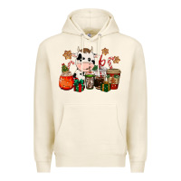 Tofu cow coffee cups christmas Premium Hoodie - CowGirlArtShop