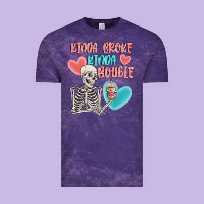 Kinda Broke Kinda Bougie Vintage Tee Designed By Maliassmallbusiness