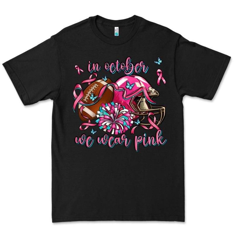 In October We Wear Pink Football Premium Tee by AdoDesignShop | Teevron