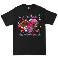 Black in october we wear pink football Premium Tee - AdoDesignShop