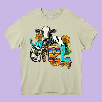 Hay Girl Hay Heavy Core Tee Designed By Adodesignshop