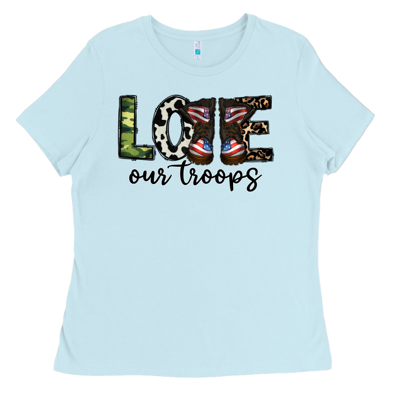 Love Our Troops Ladies Tee by CowhideDigitalArt | Teevron
