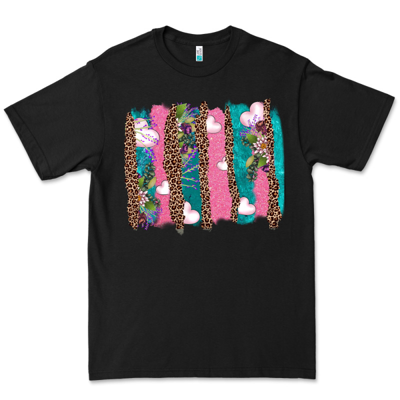 V.d Turquoise Leopard And Flowers  Brushstrokes Premium Tee by AdoDesignShop | Teevron