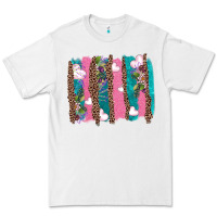 White v.d turquoise leopard and flowers  brushstrokes Premium Tee - AdoDesignShop