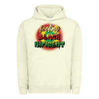 Pigment Pistachio feeling blacknificent Urban Hoodie - FaDigitalArtStudio