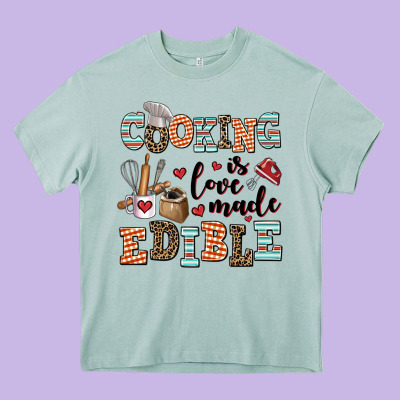 Cooking Is Love Made Edible Heavy Core Tee Designed By Adodesignshop