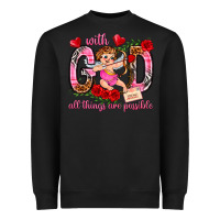 Black with god all things are possible Heavyweight Sweatshirt - NancyCooperArtShop