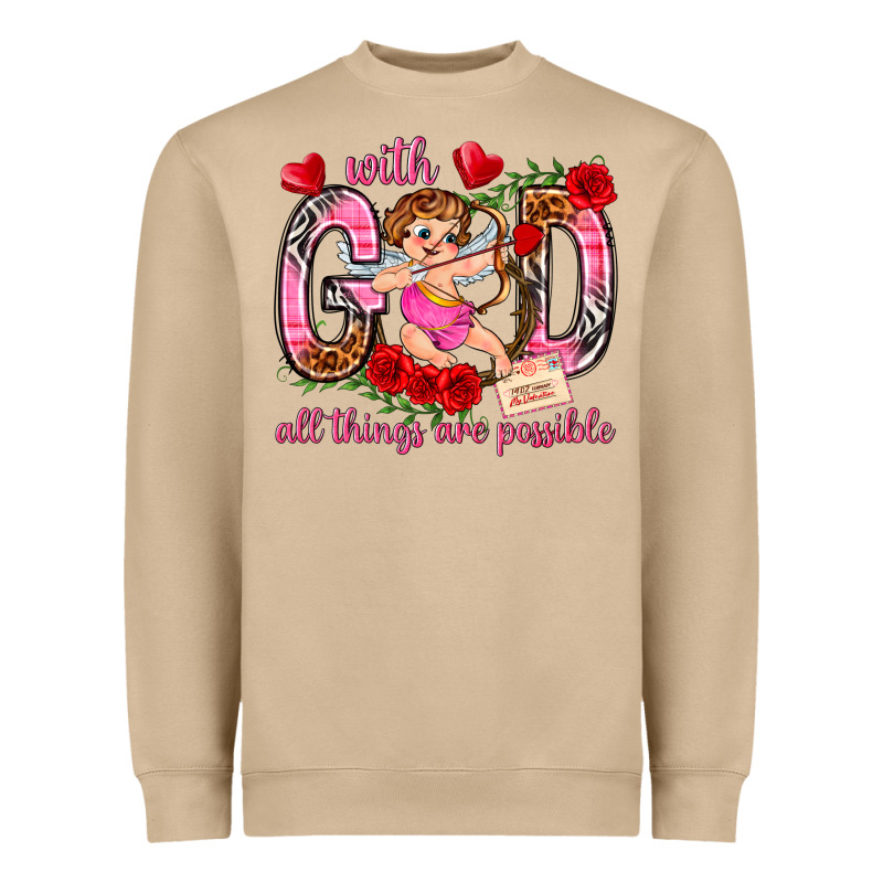 With God All Things Are Possible Heavyweight Sweatshirt by NancyCooperArtShop | Teevron