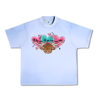 Grape Ice western cow and heart Urban Heavy Tee - MaliasSmallBusiness