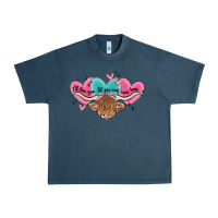 Midnight Navy western cow and heart Urban Heavy Tee - MaliasSmallBusiness