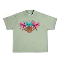 Oil Green western cow and heart Urban Heavy Tee - MaliasSmallBusiness