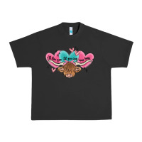 Pigment Black western cow and heart Urban Heavy Tee - MaliasSmallBusiness