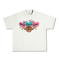 Pistachio western cow and heart Urban Heavy Tee - MaliasSmallBusiness