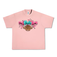 Salmon western cow and heart Urban Heavy Tee - MaliasSmallBusiness