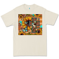 Bone cross sunflower butterfly Premium Tee - JahusDesignShop
