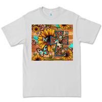 Dove Grey cross sunflower butterfly Premium Tee - JahusDesignShop