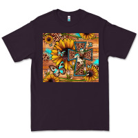 Plum cross sunflower butterfly Premium Tee - JahusDesignShop