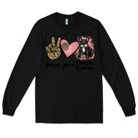 Black peace love french bulldog Long Sleeve Tee - JahusDesignShop