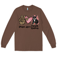 Chestnut peace love french bulldog Long Sleeve Tee - JahusDesignShop