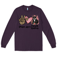Plum peace love french bulldog Long Sleeve Tee - JahusDesignShop