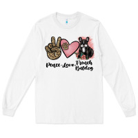 White peace love french bulldog Long Sleeve Tee - JahusDesignShop