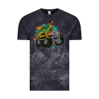 Cloud Black monster truck and t rex dinosaur Vintage Tee - MaliasSmallBusiness