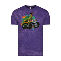 Cloud Purple monster truck and t rex dinosaur Vintage Tee - MaliasSmallBusiness
