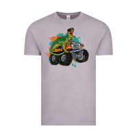 Vintage Zinc monster truck and t rex dinosaur Vintage Tee - MaliasSmallBusiness