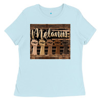 Baby Blue melanin American flag Ladies Tee - HRA Design Shop