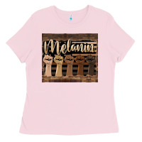 Bubblegum Pink melanin American flag Ladies Tee - HRA Design Shop