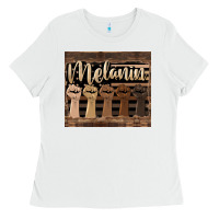 White melanin American flag Ladies Tee - HRA Design Shop