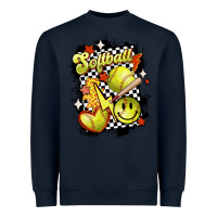 Navy vintage softball Heavyweight Sweatshirt - MaliasSmallBusiness