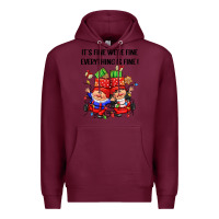 Burgundy its fine were fine everything is fine Premium Hoodie - CowGirlArtShop