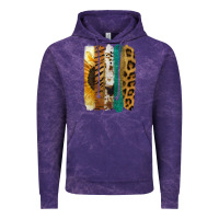 Cloud Purple Leopard Sunflower Brush Strokes Vintage Hoodie - Jasminsmagicworld