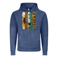 Vintage Denim Leopard Sunflower Brush Strokes Vintage Hoodie - Jasminsmagicworld