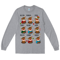Heather Grey christmas reindeers Long Sleeve Tee - MaliasSmallBusiness