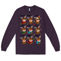 Plum christmas reindeers Long Sleeve Tee - MaliasSmallBusiness