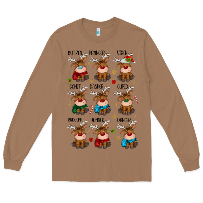 Christmas Reindeers Long Sleeve Tee by MaliasSmallBusiness | Teevron