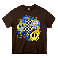 Chocolate Brown retro down syndrome awareness Heavy Core Tee - JahusDesignShop