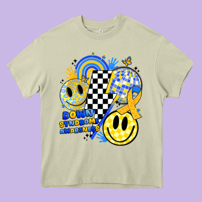 Retro Down Syndrome Awareness Heavy Core Tee Designed By Jahusdesignshop