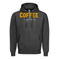 Charcoal Heather Coffee Completes Me Zipper Hoodie - Bettercallsaul