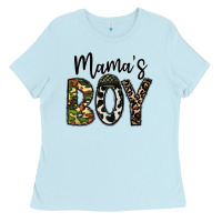 Baby Blue mama's boy Ladies Tee - CowhideDigitalArt